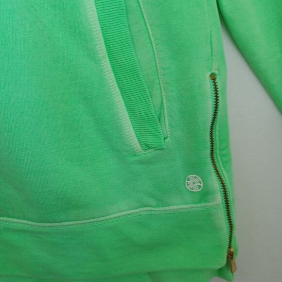 Lilly Pulitzer Luxletic Pullover Beach Comber Green Terry Sweatshirt Women Large - Picture 8 of 13